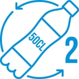 Number of 50 cl plastic bottles used to produce this recycled polyester product.